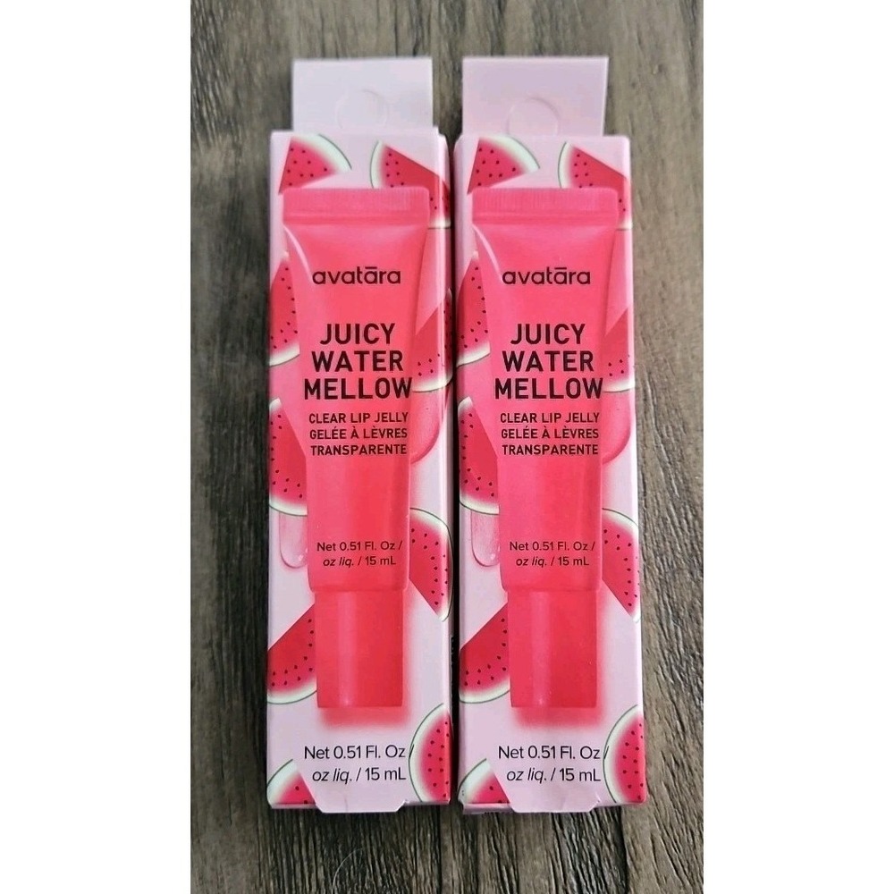 2X Avatāra Juicy Water Mellow Clear Lip Jelly 0.51 fl oz / 15ml NEW IN BOX